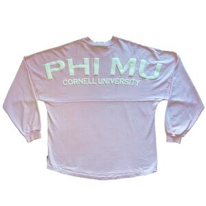 RARE Cornell University PHI MU Sorority Pink Spirit Jersey Sz XL Les Soeurs